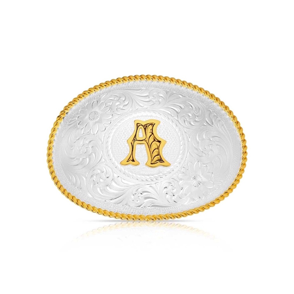 Montana Silversmiths Initial 'A' Belt Buckle – Western Two-Tone Retail $140 New